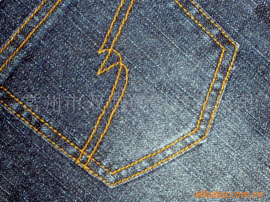 供应经向竹节股线棉弹力银丝牛仔布（SY-312#）