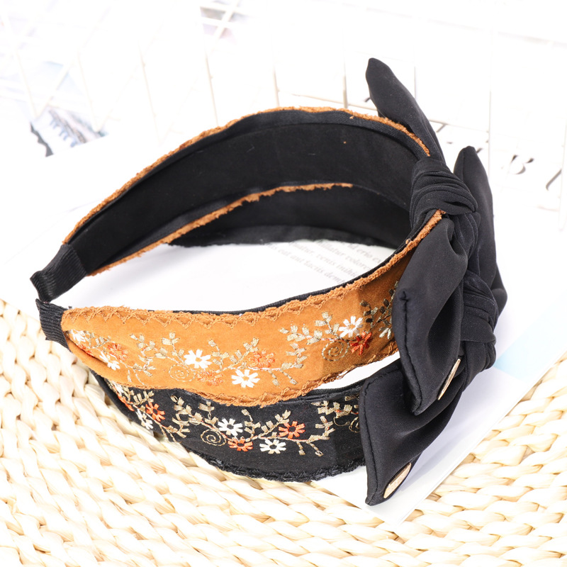 Ethnic Embroidery Lace  Floral Bowknot Fabric Hairband display picture 1