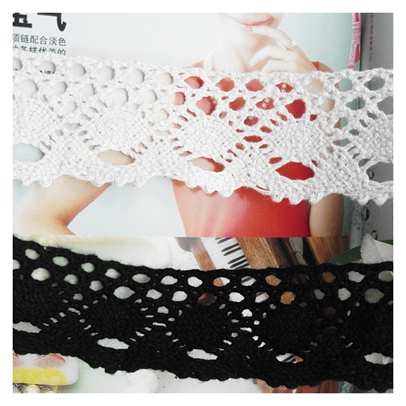 供应机织4CM宽各类装饰拼接桌布本白色纯棉线花边辅料蕾丝