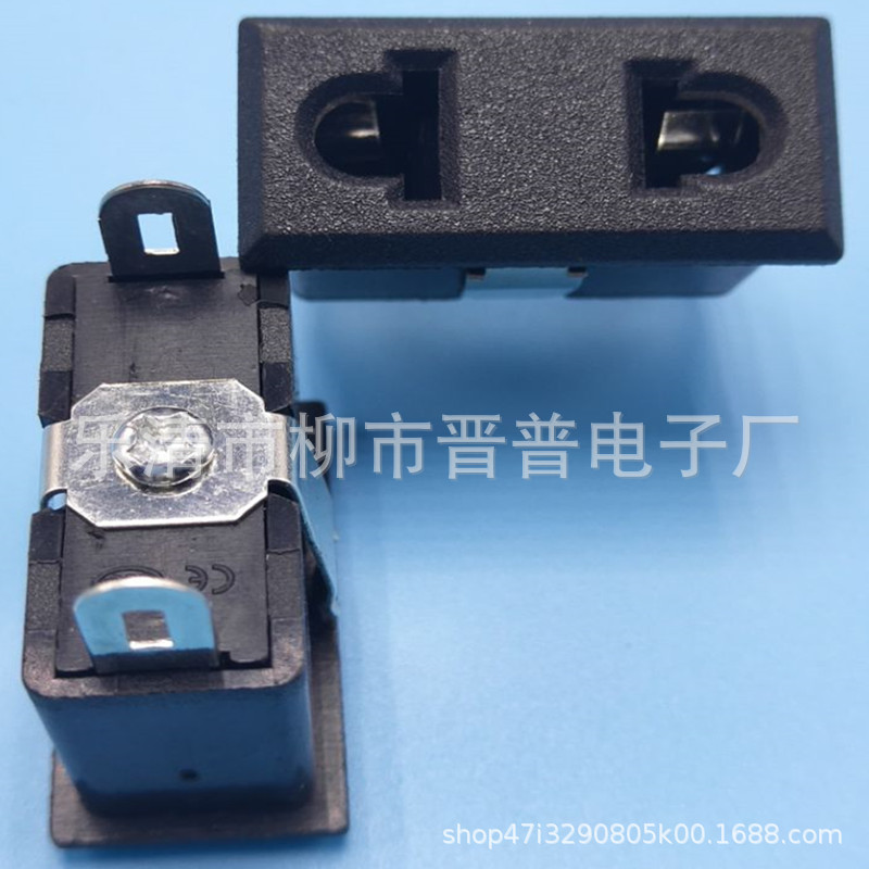 AC电源插座 两孔欧标插座 AC-010AC插座2孔桌面插座 机箱机柜插座