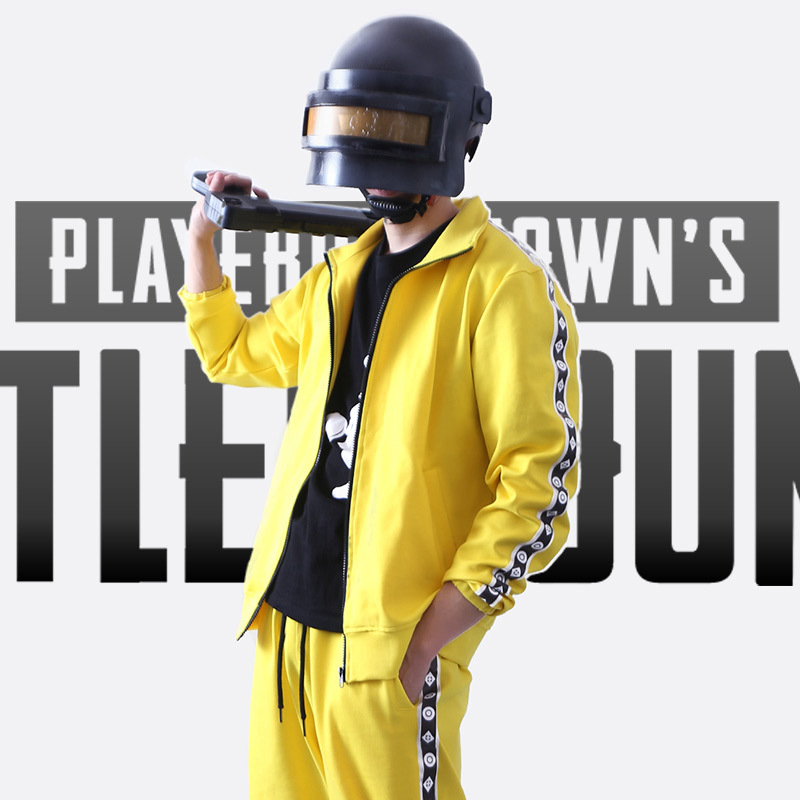PUBG Playerunknown's Battlegrounds Cosplay Costume Yellow Sportswear Jacket Pant 