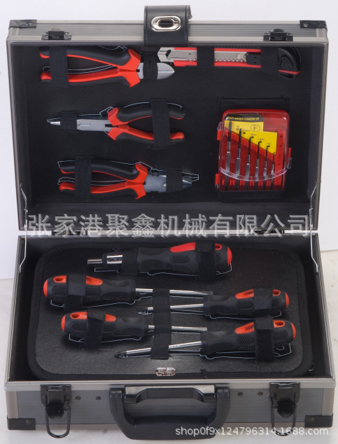 88件套铝合金工具箱组套工具/工具组套/小型铝合金箱组套工具组套