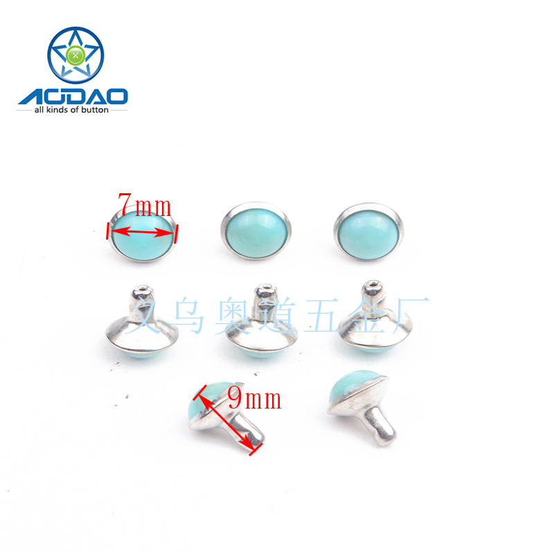 工厂直供批发6mm-12mm彩色水钻带钻镶钻开叉铆钉帽钉大量现货