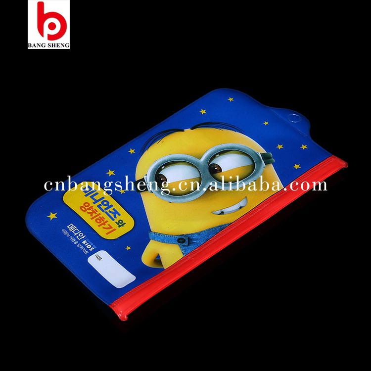 自封袋PVC可爱风彩印文具图案可印logo 文件票据资料拉链收纳袋