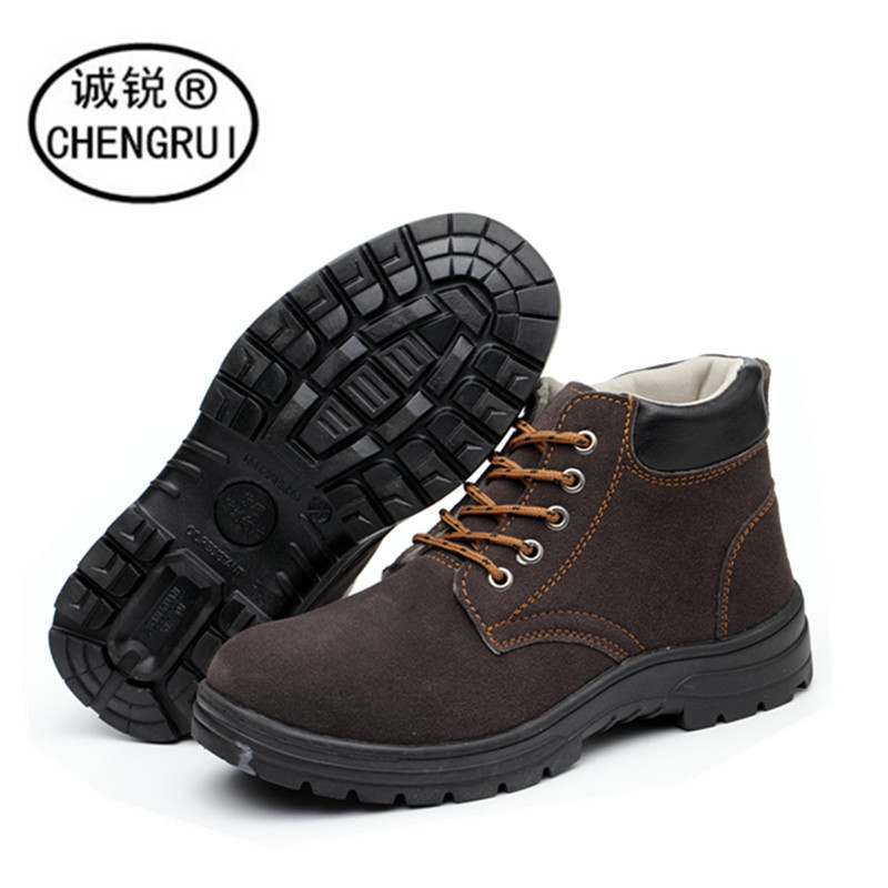 Mid-Top Suede Cowhide Labor Protection Shoes, Anti-Smash and Anti-Puncture Safety Protective Shoes, Large Size Wear-Resistant and Non-Slip Work Shoes Mid-Top Suede Cowhide Labor Protection Shoes, Anti-Smash and Anti-Puncture Safety Protective Shoes, Large Size Wear-Resistant and Non-Slip Work Shoes