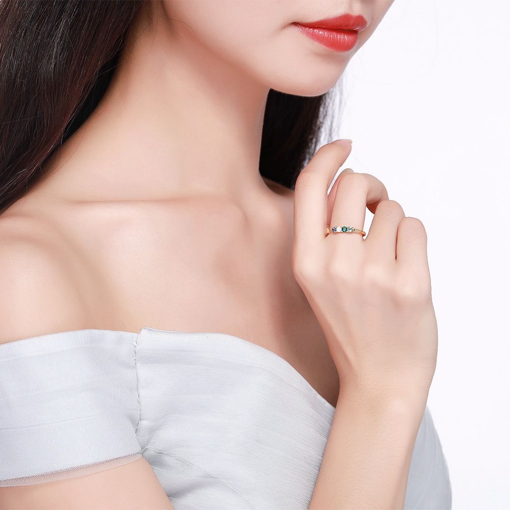 Simple Style Heart Shape Sterling Silver Inlay Zircon Open Ring 1 Piece