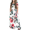 Dress, long skirt, Amazon, children's clothing, Aliexpress, European style, with short sleeve, flowered