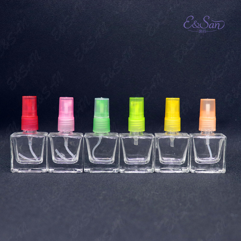 FS412-6ML四方香水透明玻璃喷雾瓶  塑料喷头，香水瓶包材