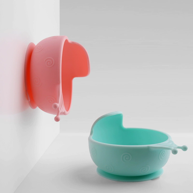 上荣 Silicone snails, tableware for feeding, children's dinner plate, three colors, fall protection