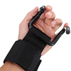 Professional fitness steel weight lifting hook, grip wrist strap, pull-up strength training auxiliary glove hook