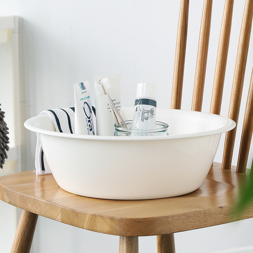 Plastic basin round household white large basin thickened foot washing student dormitory wash basin beauty salon small basin