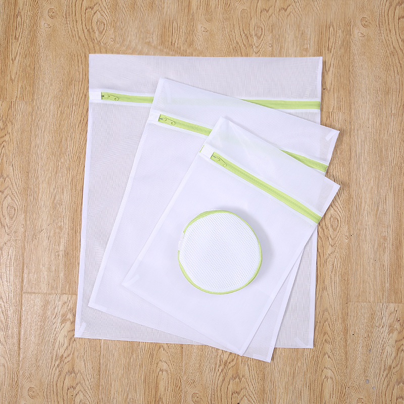 Bolsa de lavado de ropa interior con cremallera verde bolsa de lavandería de malla fina bolsa especial bolsa de lavado bolsa de malla gruesa bolsa de lavandería bolsa de lavado
