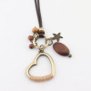 Retro fashionable universal pendant heart shaped suitable for men and women, long accessories, sweater, necklace