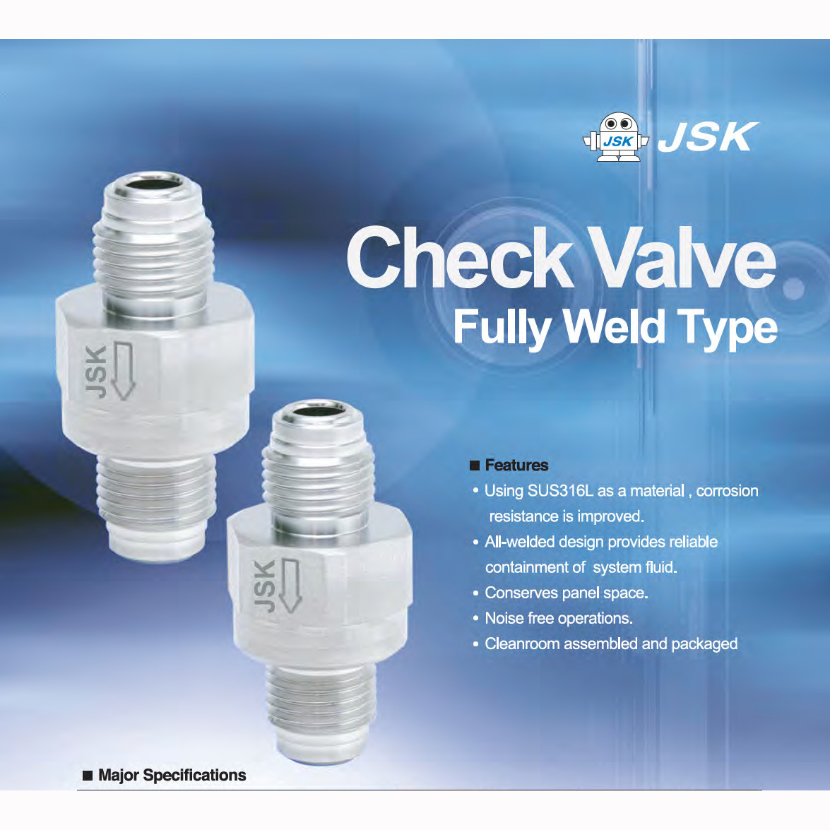 JSK UHP超高纯不锈钢单向阀