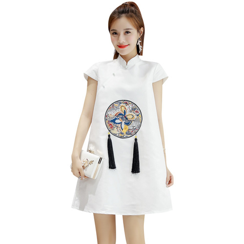 Improved version of cheongsam women summer fashion Chinese style women's girl doll skirt ethnic style dress