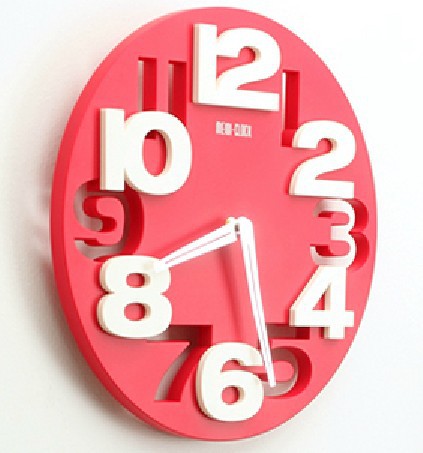 Cóncavo-convexo tridimensional de moda digital Reloj de pared color arte Reloj de pared decoración del hogar Reloj de pared