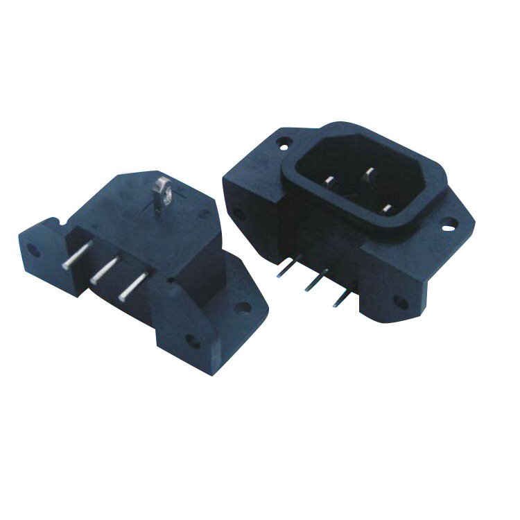 厂家供应ac电源插座114品字插座品字型带固定孔弯脚电器电源插座