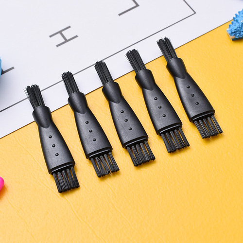 Wholesale plastic razor double-headed brush, hardware dust removal small brush, nylon bristle brush, eyebrow trimmer pencil cleaning brush