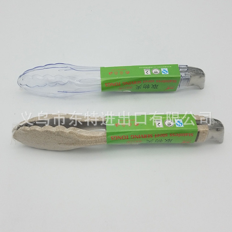 Factory direct sales of plastic transparent food tongs, buffet tongs, bread and pastry tongs, baking supplies, salad and vegetable tongs detail image 4