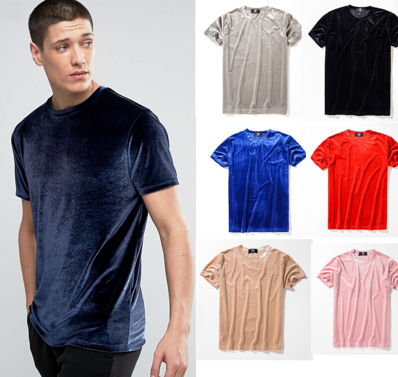 New Spring and Summer New European and American Velvet Short-sleeved T-shirt Simple Kanye Bieber Trendy Men's T-shirt for Men and Women