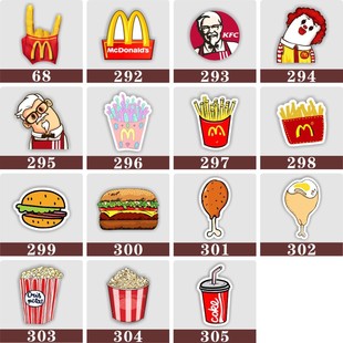 Japanese Harajuku style ins acrylic cartoon cute badge hamburger chicken leg chips brooch diy accessories patch