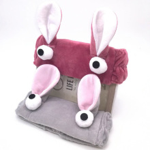 韩版可爱兔耳朵眼睛毛绒发带卡通超萌发箍发饰化妆束发带批发头戴