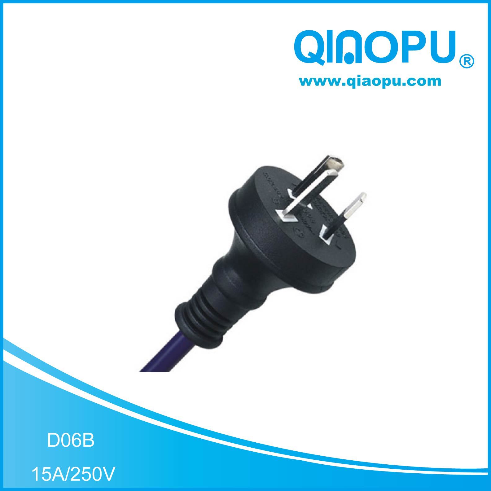 澳大利亚 SAA 15A/250V 三芯电源线延长线 电源线批发 可定