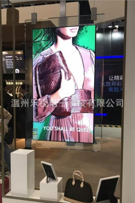 定制廣告機 55寸超薄雙面廣告屏 吊挂透明OLED多媒體廣告壹體機