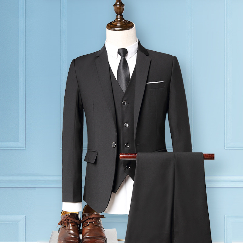 Men's new suit male suit suit professional Korean version of the slim men's jacket men's three-piece dress suit