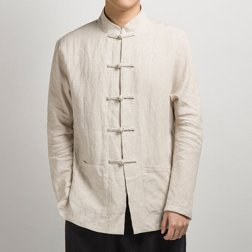 Chinese Hanfu Tang suit hanfu shirt for men  national wind Chinese new outfit linen shirt