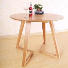 餐桌 简约白橡实木桌批发 小户型四人餐桌 餐厅创意拐腿餐桌