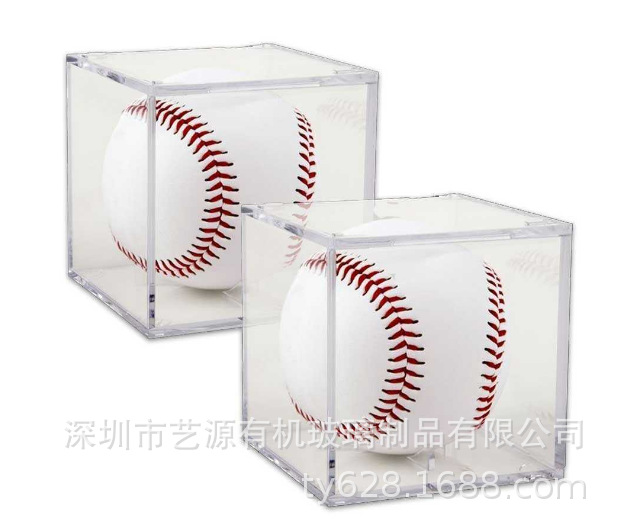 东莞厂制作亚克力棒球盒 足球 橄榄球 蓝球 体育用品罩 展示用品