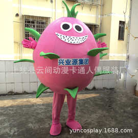 卡通人偶水果火龙果水果类人行动漫表演促销道具毛绒公仔服定制