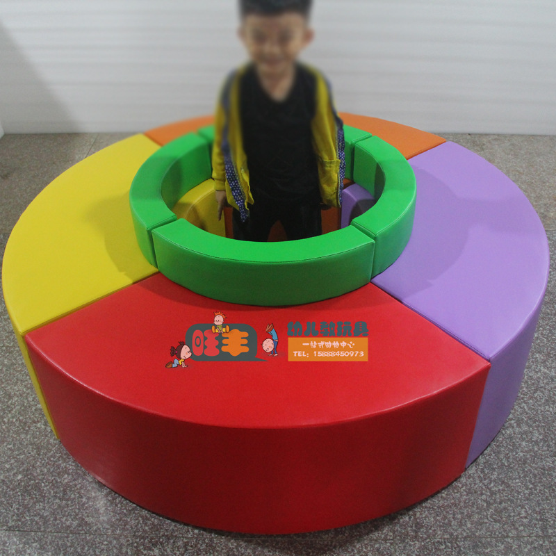 Early Education Parent-Child Garden children's Hall shoes changing lounge waiting area soft square round back stool sofa combination
