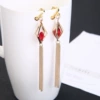 Red diamond gold ear clip