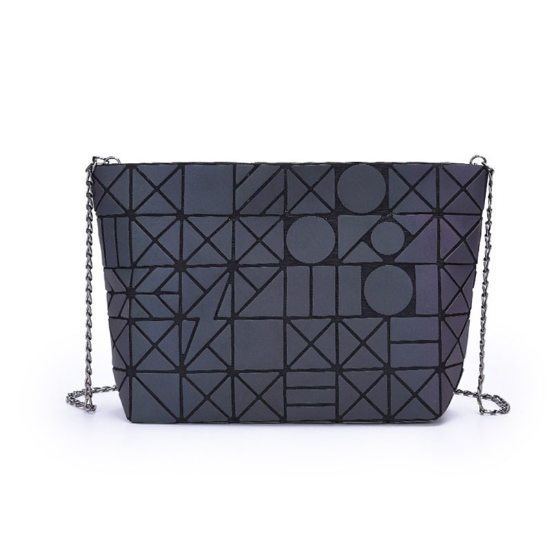 New Ladies One-shoulder Diagonal Bag Fashion Luminous Rhombus Handbags Geometric Laser Korean Cosmetic Bag