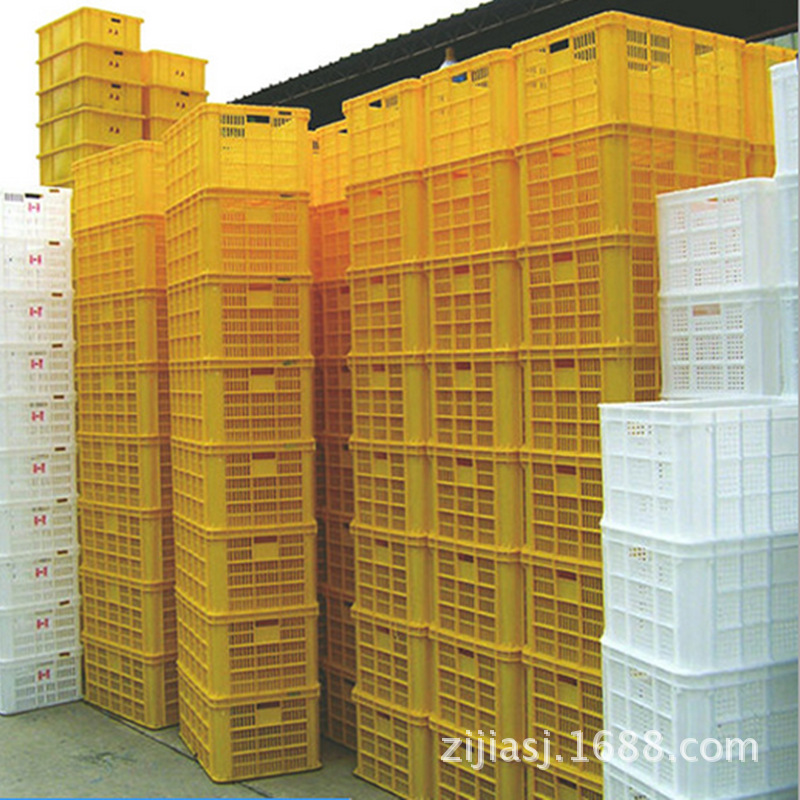 厂家现货供应蓝色蔬菜塑料筐 红色塑料周转箩  厦门透气菜筐