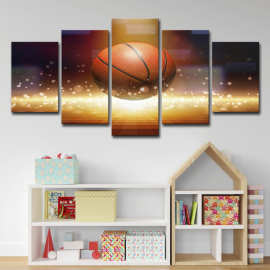 跨境ebay wish5块帆布静物画艺术篮球绘画墙图片客厅现代装饰
