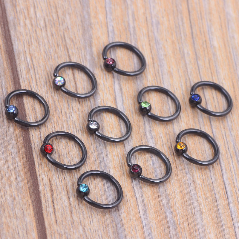 10 Pcs Mixed Color Horseshoe Septum Nose Ring Nose Stud Piercing Jewelry Earrings Set - Stainless Steel detail image 9