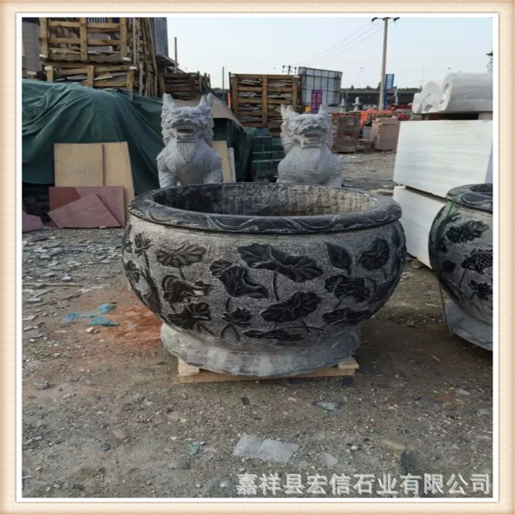 石雕花盆水缸