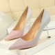 1716-9 Korean version of fashion with fine heel and shallow tip sharp coloring shiny, color gradient sexy thin women's shoes