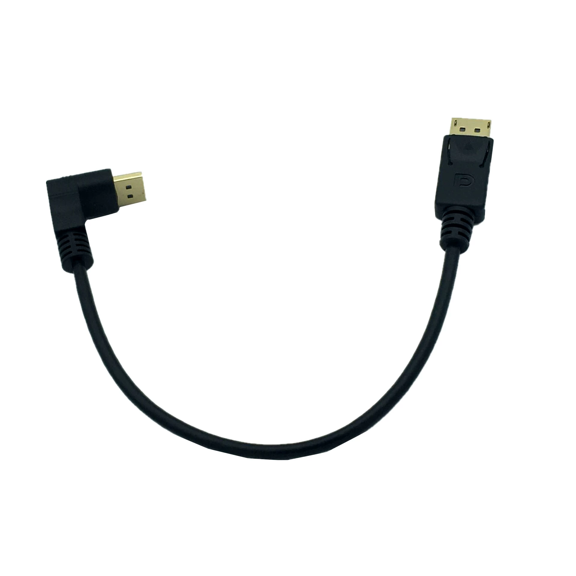 Позолоченный DP кабель под углом 90° вверх/вниз, HD кабель DisplayPort, адаптер DP-to-DP