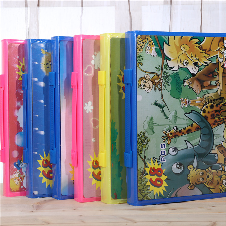 Set de papelería infantil de 68 piezas, incluye lápices, acuarelas y pinceles, regalo ideal para estudiantes