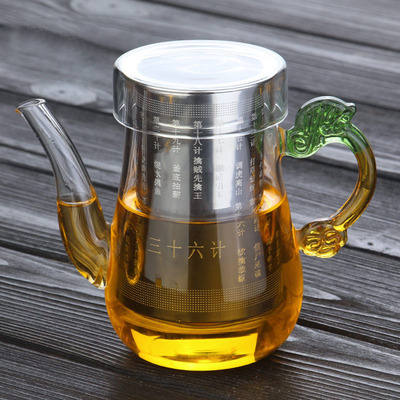 Glass teapot Pu'er pot Stainless steel Internal bile filter black tea Make tea Tea Fuyuan Heat tea set