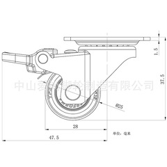 1-inch flat rubber silent swivel casters furniture dolly shelf direct sale from manufacturer cross-border exclusive supply