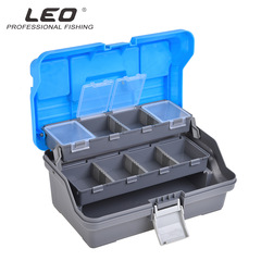 27878 LEO【European Library Fishing Tackle Box Blue】Fishing Gear Accessories Portable Box Bait Box Cross-border