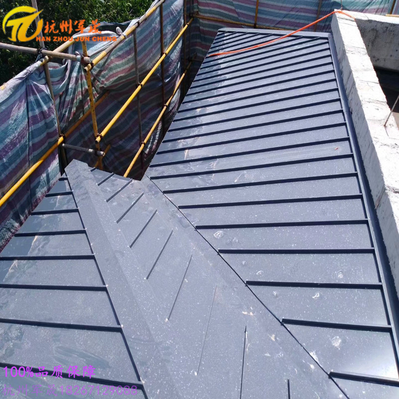 直销 0.7-0.9厚灰色25-430型铝镁锰板矮立边金属屋面系统
