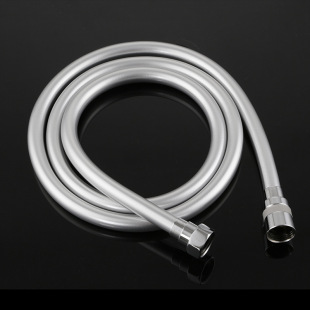 Factory Direct 1.5 m silver gray PVC hose handheld tube shower tube copper cap 360 ° rotating shower tube