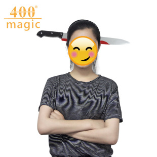 Plastic headband wholesale kitchen knife wear head new strange trick toy Halloween head buckle Yiwu manufacturers