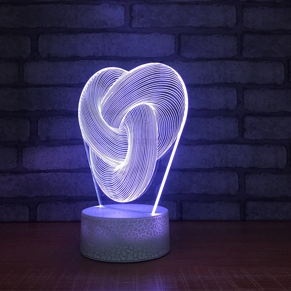 亚马逊爆款 爆裂纹3D灯小夜灯台灯